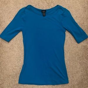 Rue 21 teal/ bright blue boat neck shirt size medium